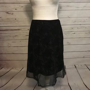 M.Studio black floral print skirt